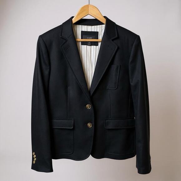 J. Crew Black Label Wool Rhodes Blazer Two Gold Button Sz 16 Career Wear Preppy - Picture 1 of 15